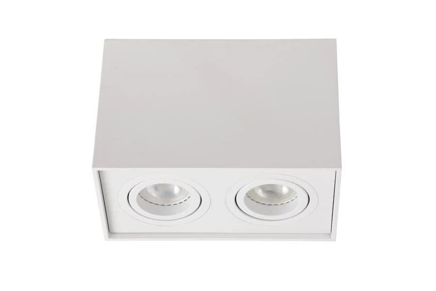 Lucide TUBE - Ceiling spotlight - 2xGU10 - White - turned off